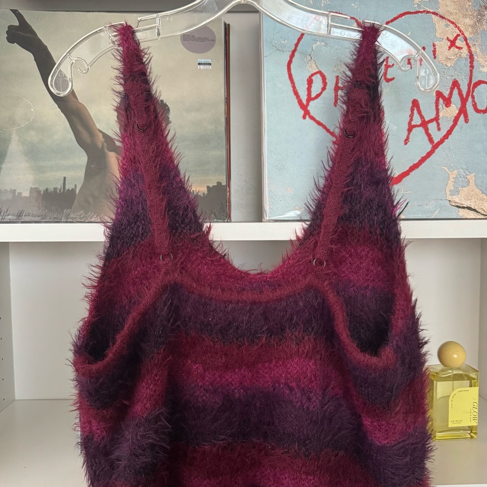 SAVAGE X FENTY Too Plush Striped Fuzzy Sweater Slip Dress - Picture 8 of 10